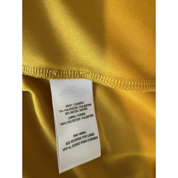 Signature by Robbie Bee Yellow Ruffle Dress Women's Medium - Picture 8 of 9